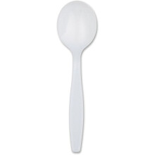Cuillères à soupe jetables en plastique blanc VeZee (200 unités)