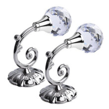 Phoenix Glas-Kristall-Gardinenhalter silber, 2er-Pack