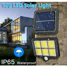 Applique murale solaire extérieure avec détecteur de mouvement PIR 100/120 LED