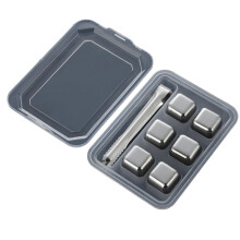 Glaçons réutilisables en acier inoxydable, lot de 6, bleu foncé