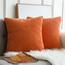 Capas de almofada decorativas de veludo cotelê Yakbaofuo, 40x40 cm, pacote com 2 unidades