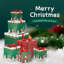 Yakbaofuo plaid Christmas nesting boxes with lids 3 pcs