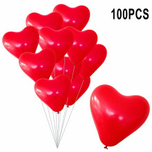 Ballons en forme de cœur rouges premium 30 cm