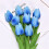 Light Blue Artificial Tulips Faux Silk 10 Pcs 2