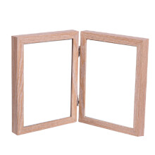 MERILER Wooden Double Folding Photo Frame with HD Glass 4x6