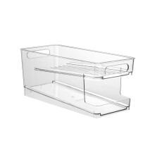 Suporte de armazenamento de latas de camada dupla para despensa e geladeira