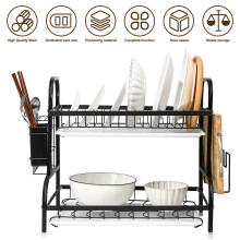 Two-Tier Kitchen Dish Drainer with Drip Tray