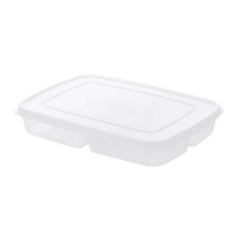 Caixa de armazenamento de alimentos com quatro compartimentos para manter os alimentos frescos.