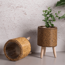 Vintage rattan flower shelf handmade 1 piece