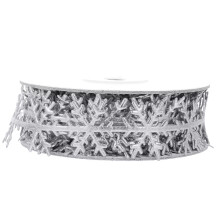 1Stk Silbernes Polyester Band Xmas Geschenk Verpackungsband DIY