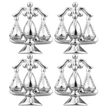 2Paires Boutons De Manchette Formels Argentés Symbole De Justice