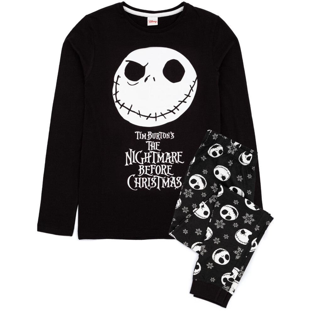 Disney (Large) The Nightmare Before Christmas Long Sleeve Long Leg Pyjama Set (Mens Multicoloured) Red