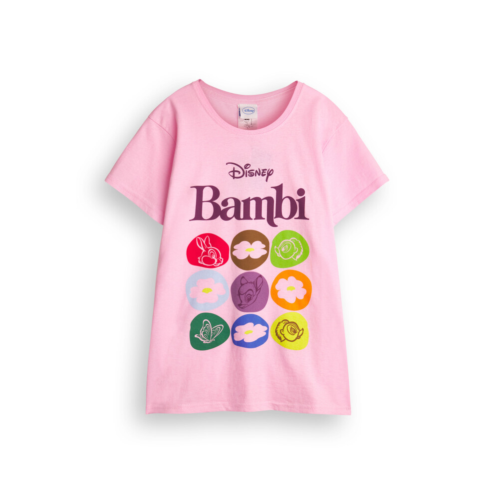 Disney (14-15 Years) Bambi Short Sleeved T-Shirt (Girls Pink)