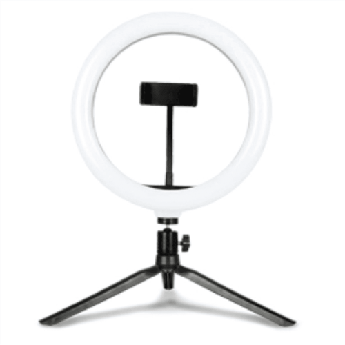 Faro circolare a LED con porta USB e supporto per treppiede regolabile. 2