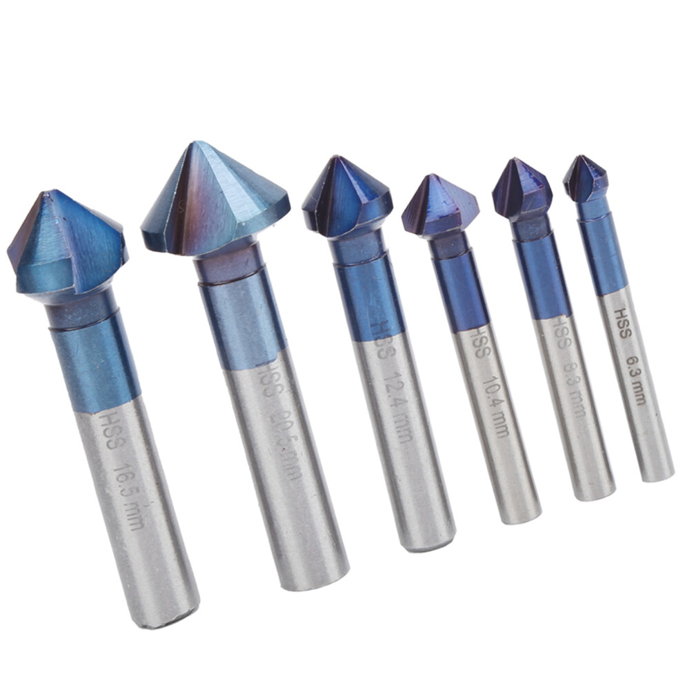 6pc Tungsten Steel Chamfer End Mill Set