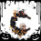 Halloween moon wreath black grapevine 17.7 in 1