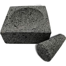 Mortier et pilon Molcajete carré