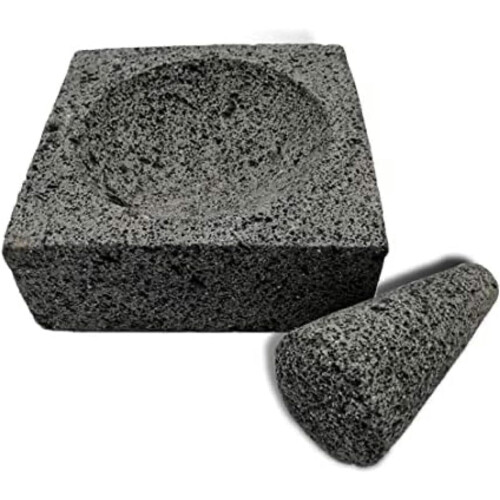 Mortier et pilon Molcajete carré