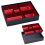Bento box in plastica nera e rossa con coperchio, 10,25 pollici 1