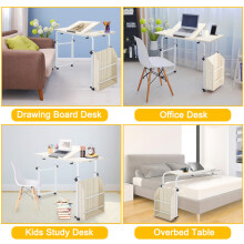 Multifunctional Bed Desk Adjustable Height White