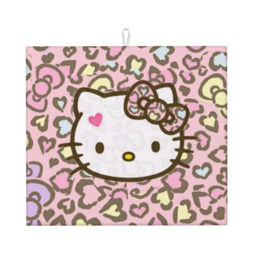 Tapis égouttoir à vaisselle en microfibre Hello Kitty (1 pièce)