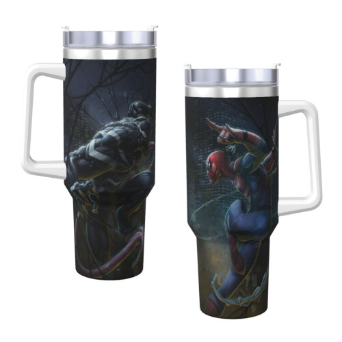 Spider-Man rustfritt stålglass 40oz med håndtak og