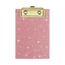 Glittering Acrylic Clipboard With Metal Clip For-rose gold