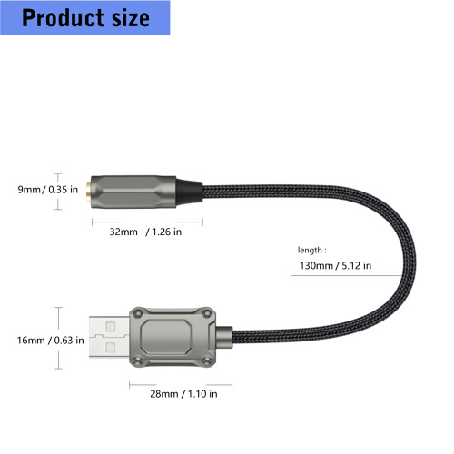 USB-C-auf-3,5-mm-Kabel für verbesserten Klang, 2