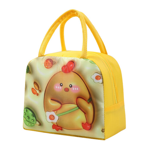 Borsa termica per il pranzo Kawaii, gialla, portatile e resistente alle macchie. 1