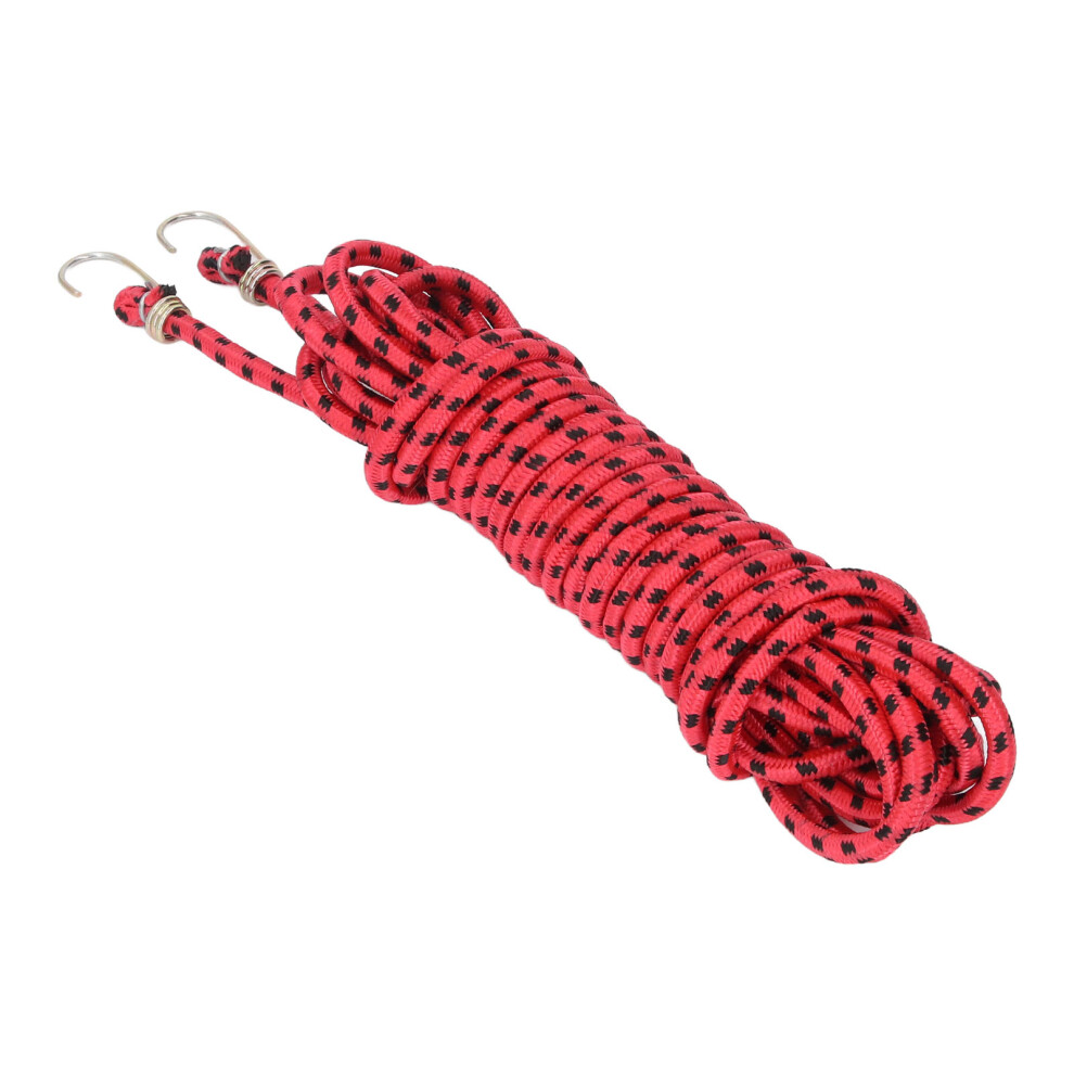 Bungee Cord 10M Heavy Duty With Metal Hooks Red