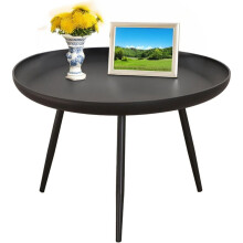 Mesa auxiliar redonda WSYW Accent negra de 23,62" de diámetro x 15,75" de alto
