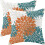 Orangeblå linneörngott 18x18 2 st 1