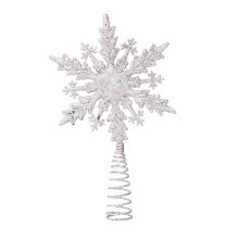 Décoration de sapin de Noël flocon de neige étoile blanche et dorée (1 pièce)