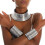 Afrikanische Choker-Halskette mit 2 Lederarmbändern 1