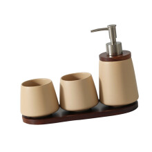 Thickened Ceramic Mouthwash Cup and-Oatmeal color tapered