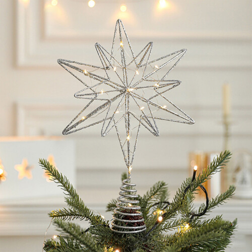 Étoile de Noël avec lumières LED à 5 branches