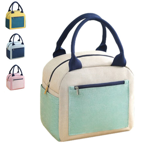 Geïsoleerde lunchtas, groen, draagbaar, grote inhoud