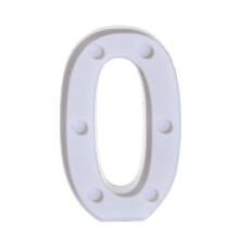 Lettres lumineuses numériques à LED en plastique blanc, à poser ou à suspendre.