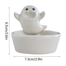 Porte-bougie chauffe-plat en céramique blanche en forme de fantôme