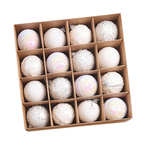 Christmas balls ornaments white 16 pieces