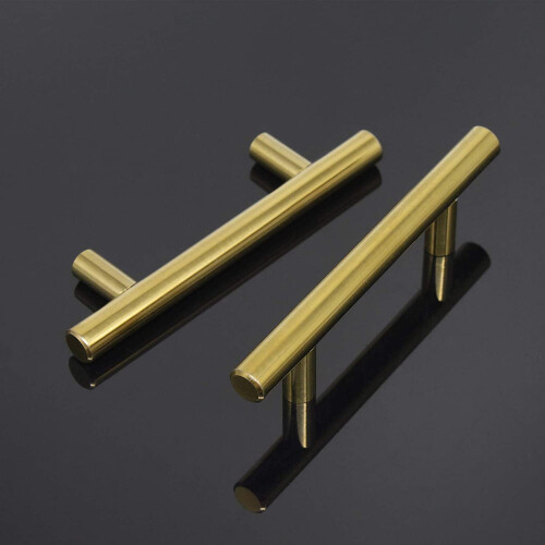 Gold Euro Bar Cabinet Pulls 3" Center 10-Pack 1