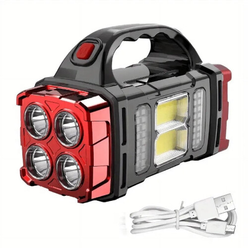 LED Solar Camping Light COB Flashlight Red 1 Pack
