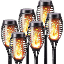 Lampes torches solaires d'extérieur étanches, lot de 6