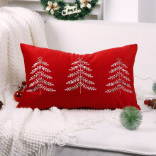 Funda de almohada con diseño de árbol de Navidad, suave y con cremallera invisible.
