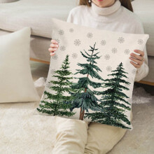 Funda de almohada navideña de poliéster para muñecas, decoración del hogar.