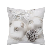Federa natalizia in poliestere glitterato, 45x45 cm