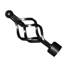 Tringle à rideaux noire avec embouts en forme de cage torsadée, 71 cm (28 pouces), 2