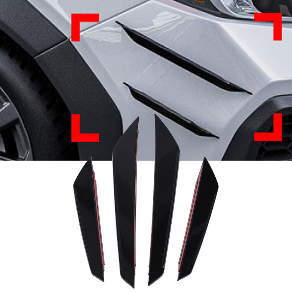 4 Pcs Glossy Bumper Side Winglets Wrx Sti Vb Black 7340572788399