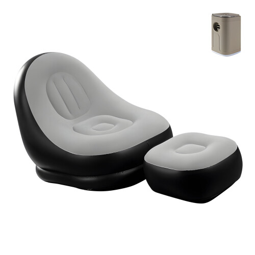 Comfort Support Inflatable Sofa with Tall Density-Black