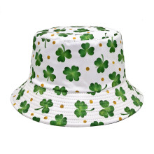 Adult Fisherman Hat Shamrock Print StPatricks-M three clo ver